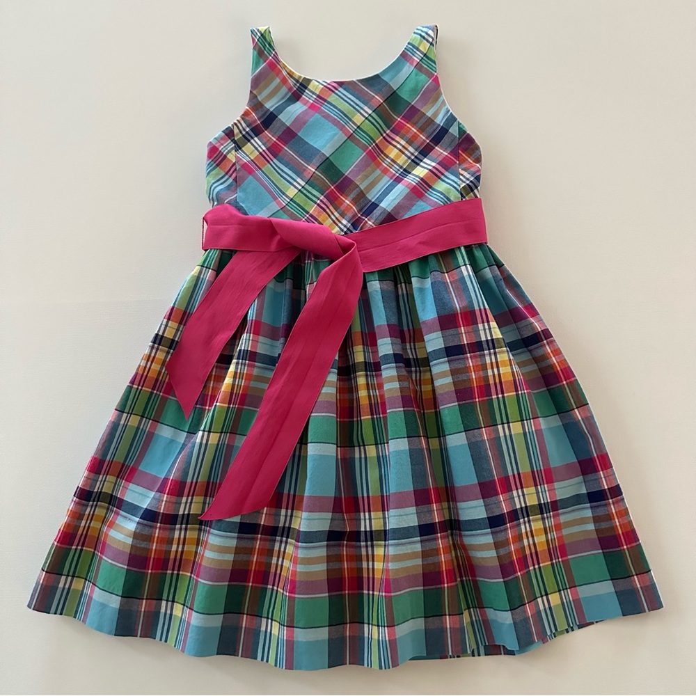 Polo Ralph Lauren 6X Girls Pink Plaid Party Dress